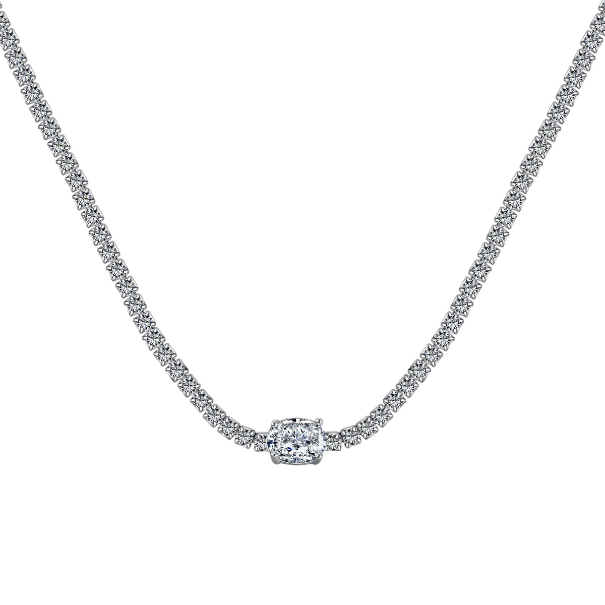 [Kincade Jewelrys]1.0 Carat Shining Oval Cut Necklace