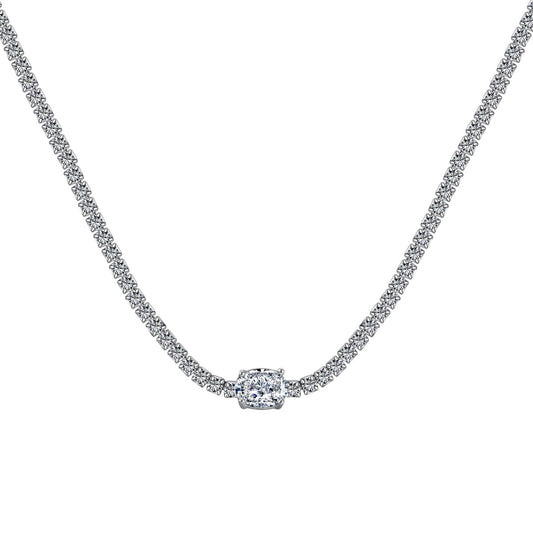 [Kincade Jewelrys]1.0 Carat Shining Oval Cut Necklace