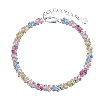 [Kincade Jewelrys]Ornate Colorful Flower Shape Party Bracelet