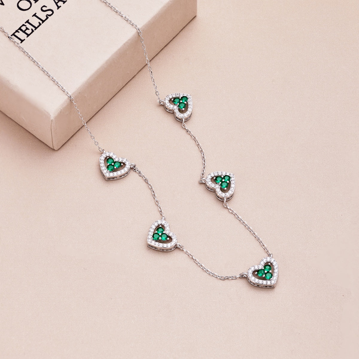 [Kincade Jewelrys]Sparkling Five Heart Necklace