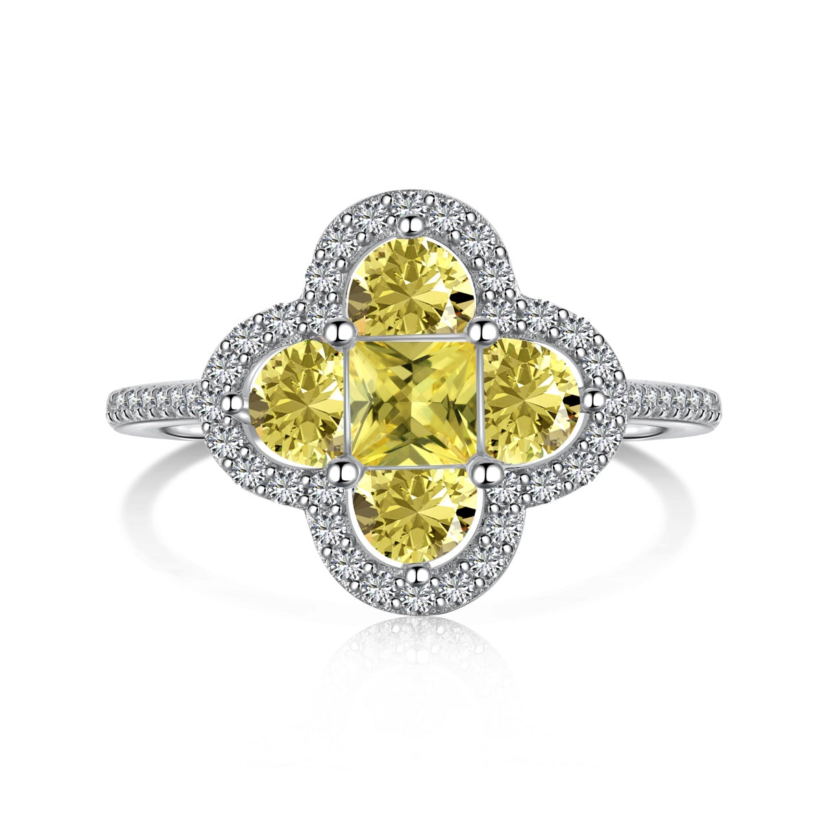 [Kincade Jewelery]Luxurious Eternity Flower Shape Banquet Ring