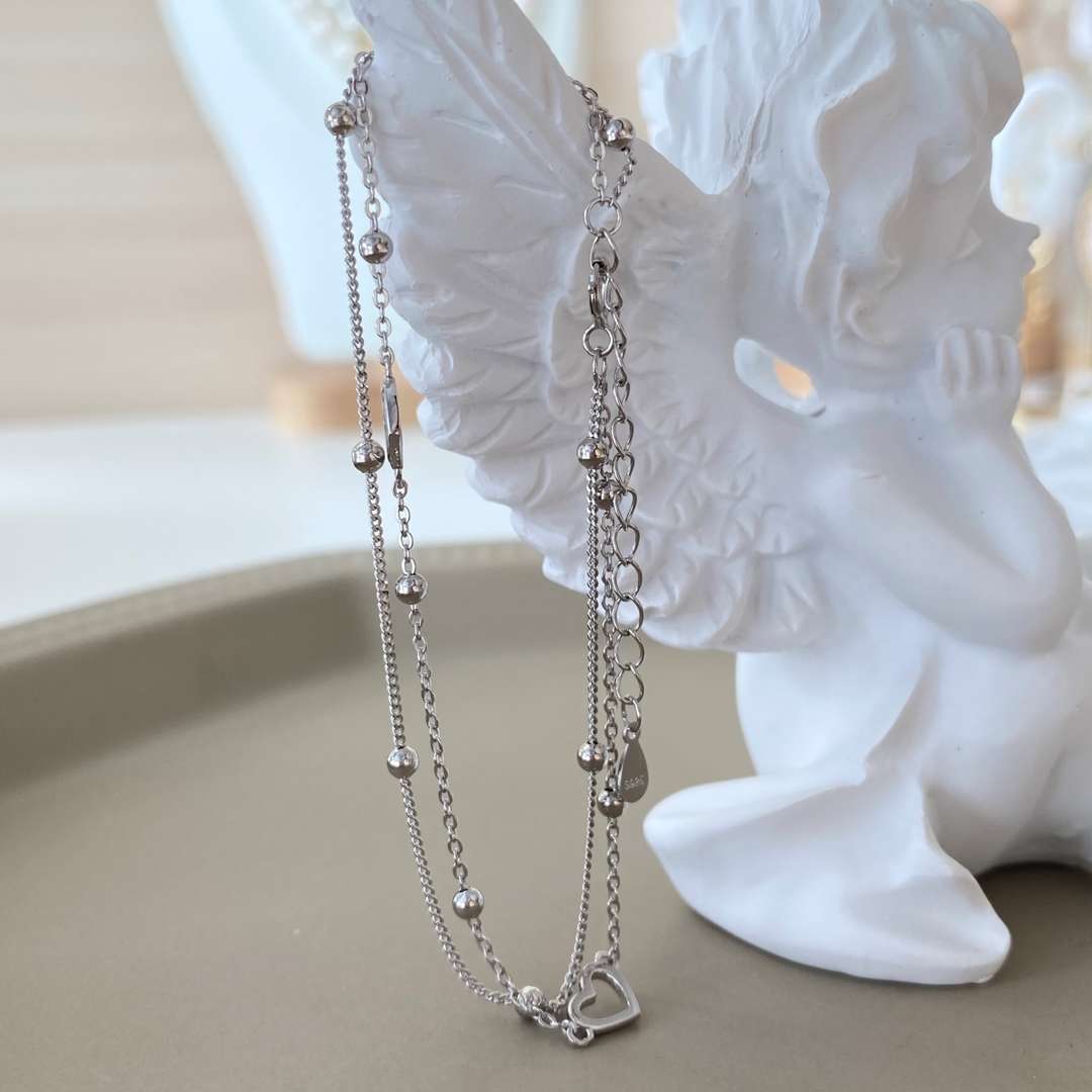 [Kincade Jewelrys]Dainty Double Layer Love Heart Bracelet