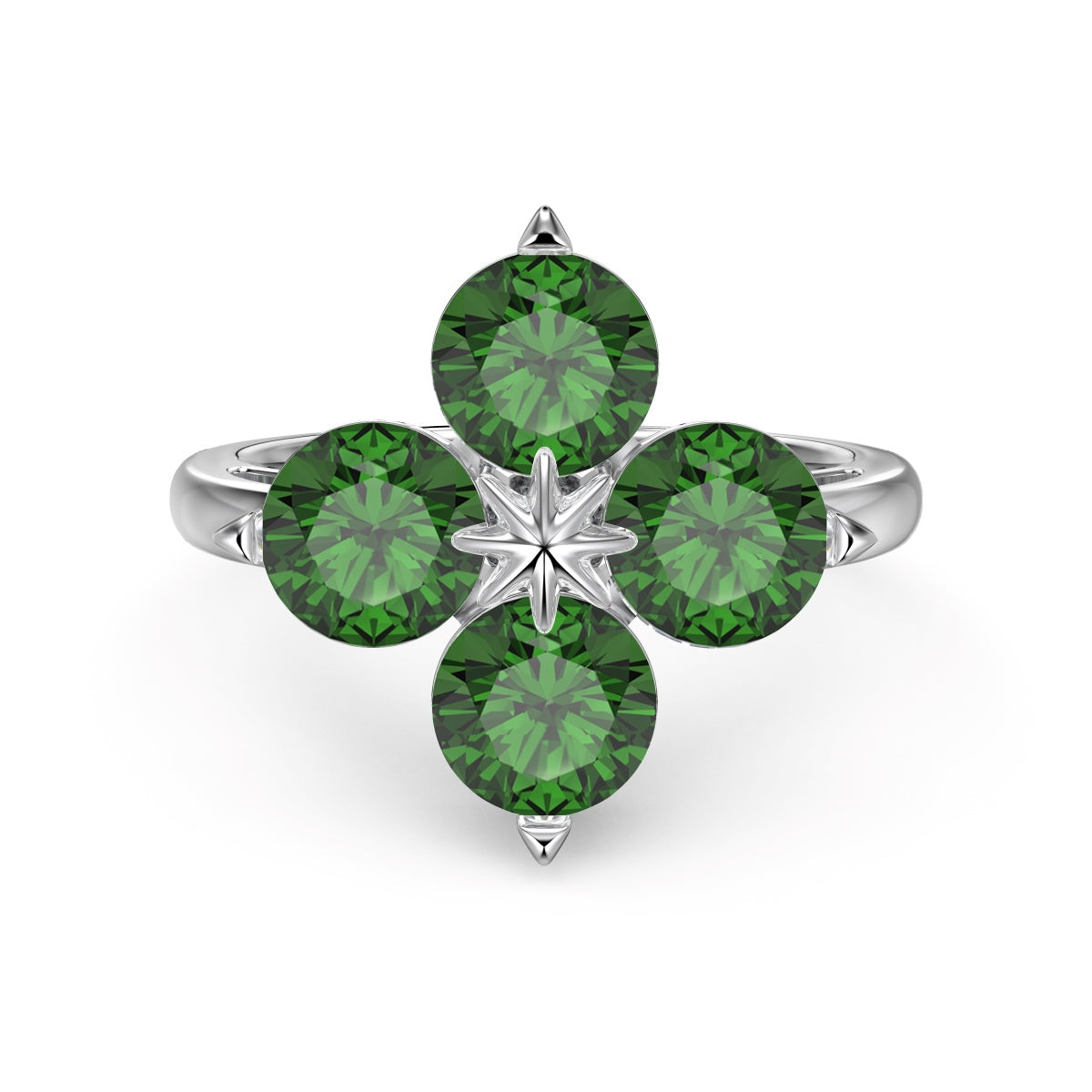 [Kincade Jewelrys]Four-Leaf Clover Eight-Pointed Star Ring