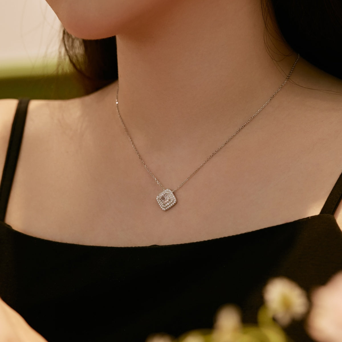[Kincade Jewelery]Sparkling Asscher Cut Necklace