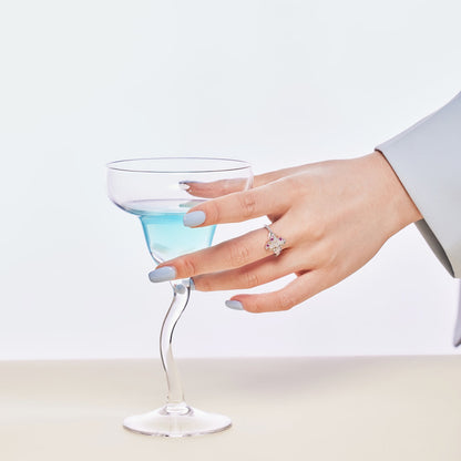 [Kincade Jewelrys]Luxurious Colorful Flower Shape Banquet Ring