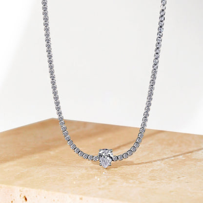 [Kincade Jewelery]1.0 carat Unique Pear Cut Tennis Necklace
