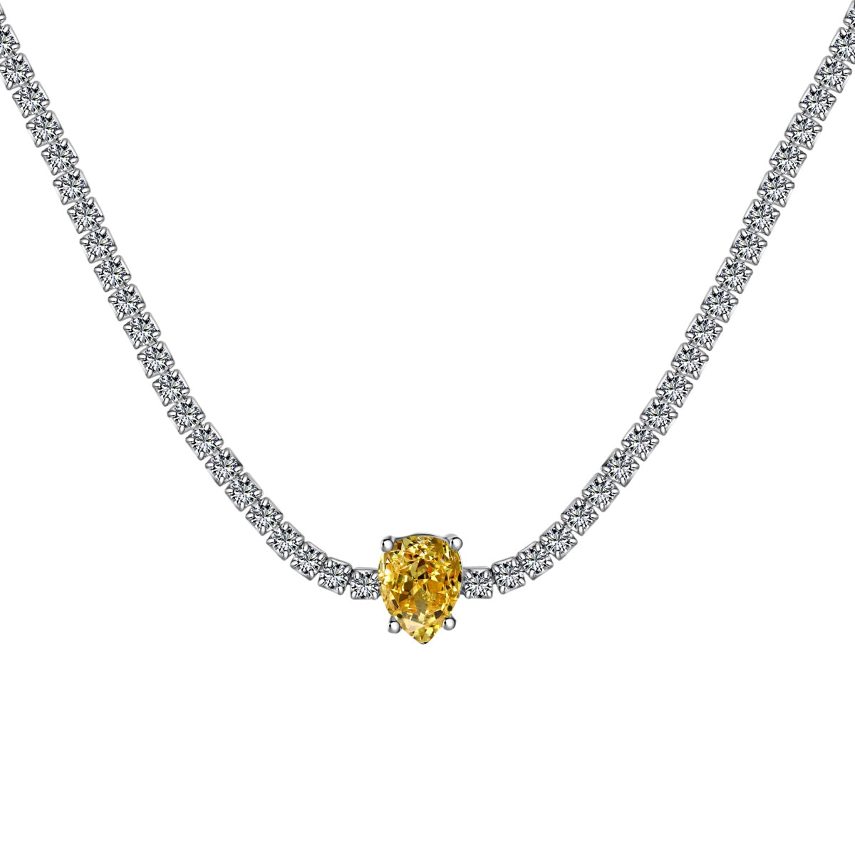 [Kincade Jewelery]1.0 carat Unique Pear Cut Tennis Necklace