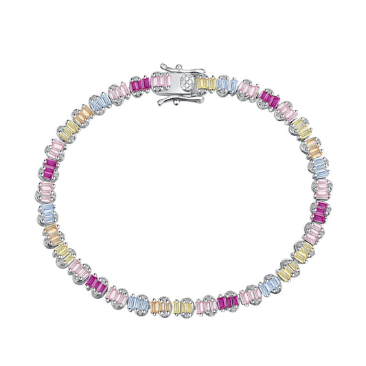 [Kincade Jewelrys]Delicate Colorful Emerald Cut Party Bracelet