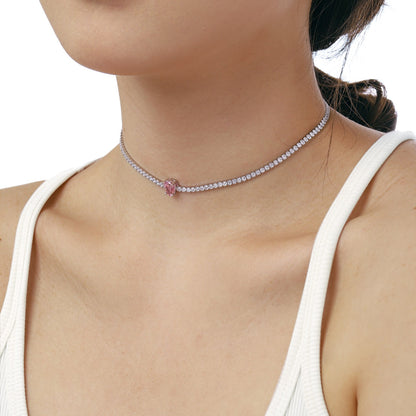 [Kincade Jewelrys]1.0 carat Unique Pear Cut Tennis Necklace