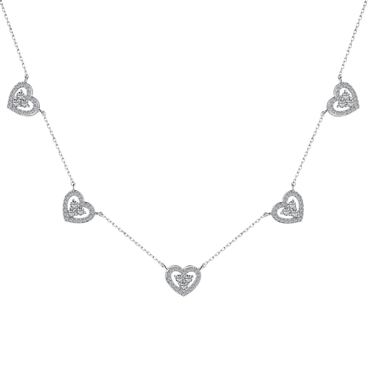 [Kincade Jewelrys]Sparkling Five Heart Necklace