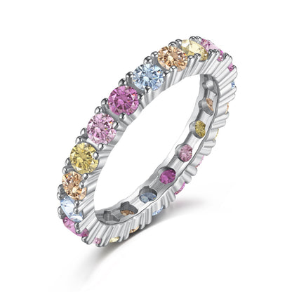 [Kincade Jewelrys]Dazzling Lustrous Round Cut Tennis Ring