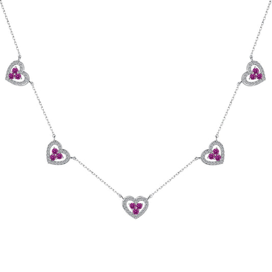 [Kincade Jewelery]Sparkling Five Heart Necklace