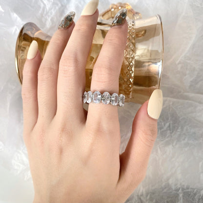 [Kincade Jewelrys]Dainty Elongated Cushion Cut Tennis Ring