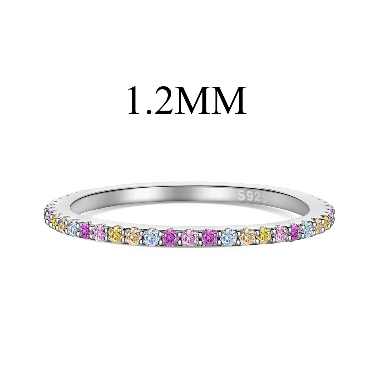 [Kincade Jewelrys]Ornate Colorful Round Cut Tennis Ring