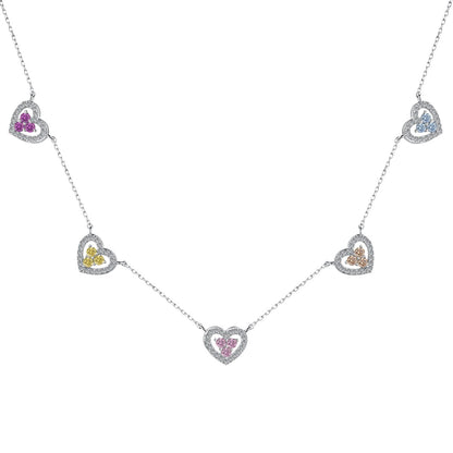 [Kincade Jewelrys]Sparkling Five Heart Necklace
