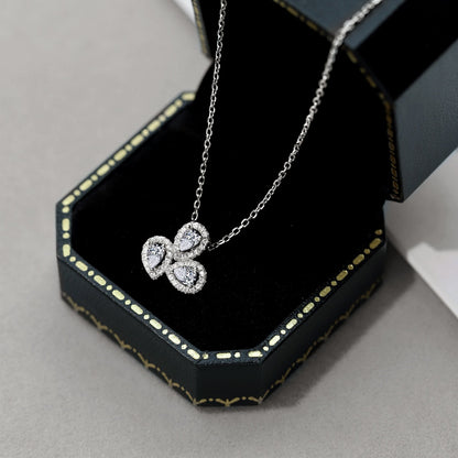[Kincade Jewelery]Elegant Flower Shape Pear Cut Necklace