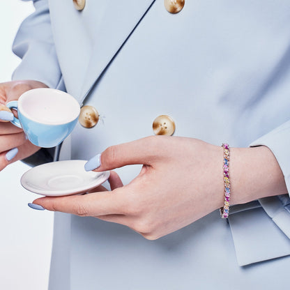 [Kincade Jewelrys]Ornate Sparkling Multi Cut Party Bracelet