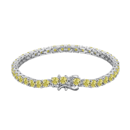 [Kincade Jewelrys]Ornate Dazzling Round Cut Tennis Bracelet