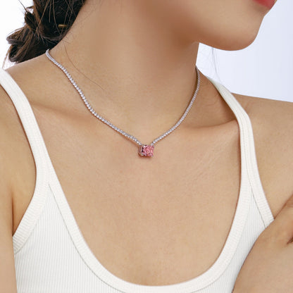 [Kincade Jewelery]4.0 Carat Elegant Radiant Cut Necklace