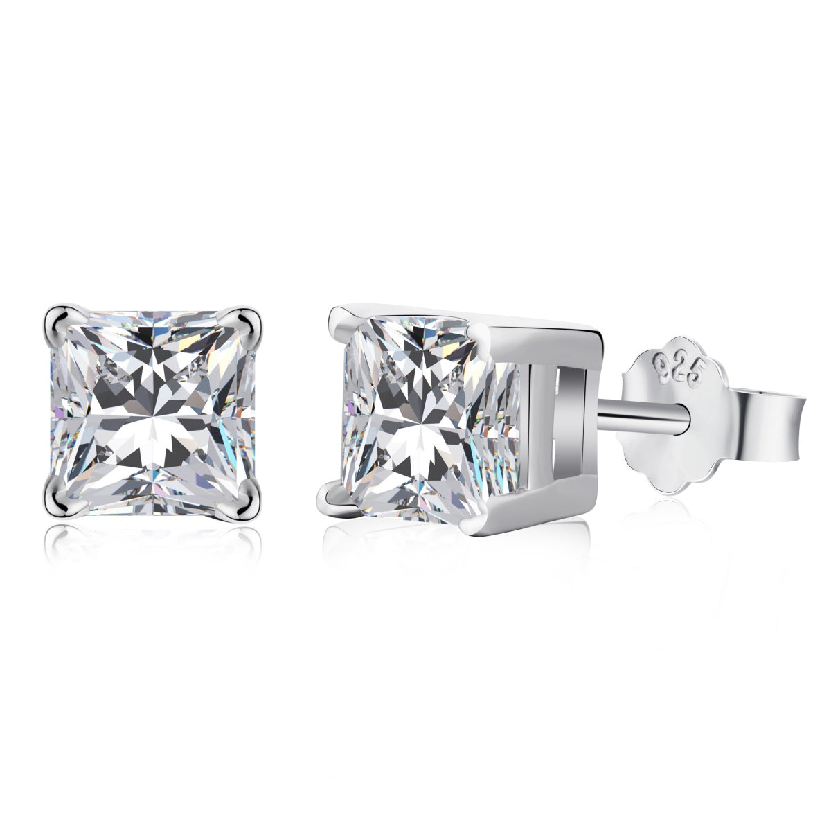 [Kincade Jewelrys]1.0 Carat Radiant Princess Cut Wedding Earrings