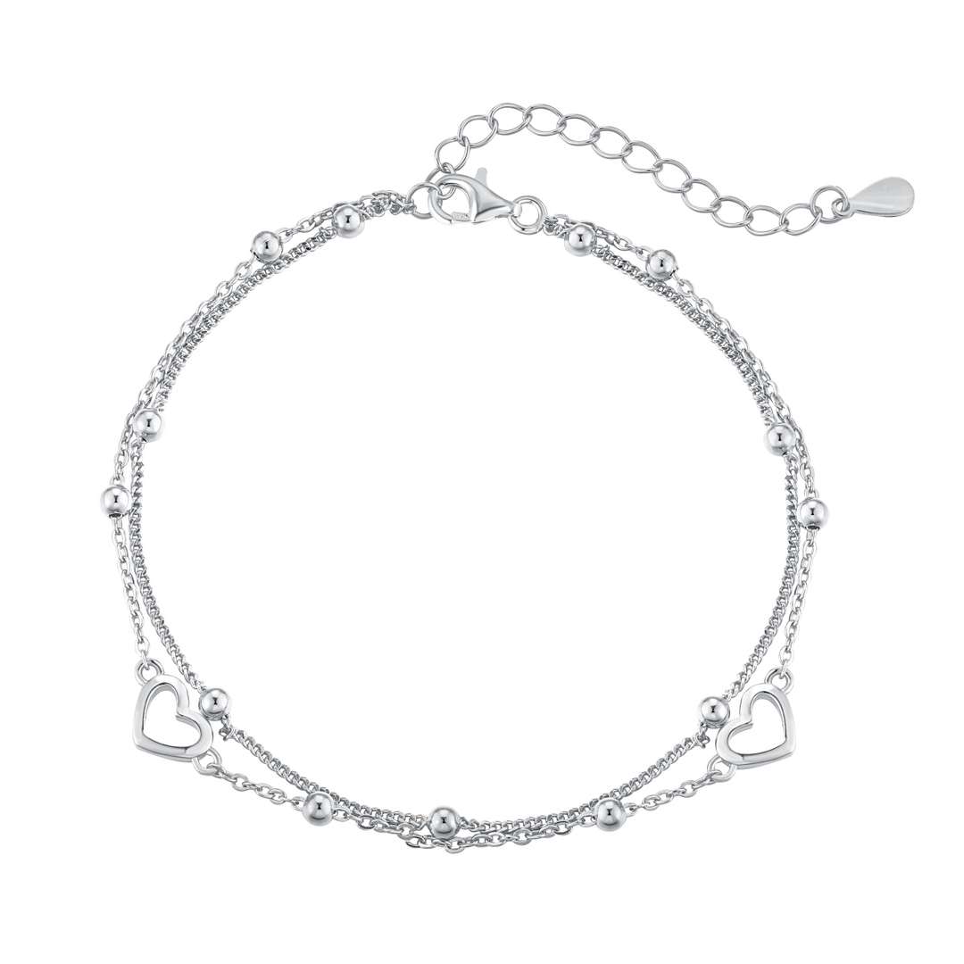 [Kincade Jewelery]Dainty Double Layer Love Heart Bracelet