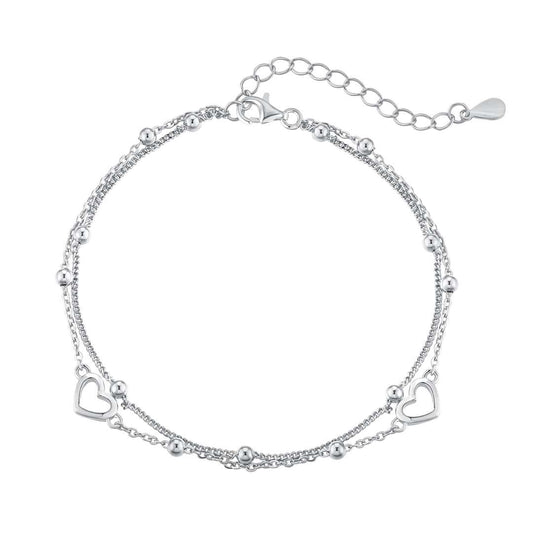 [Kincade Jewelrys]Dainty Double Layer Love Heart Bracelet