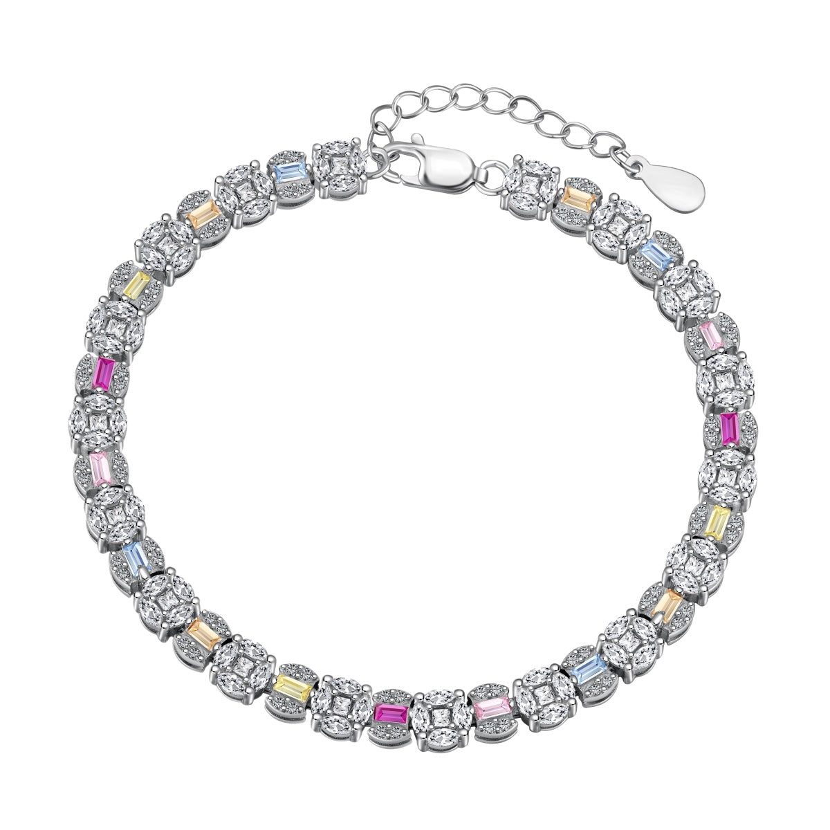 [Kincade Jewelrys]Dazzling Radiant Multi Cut Daily Bracelet