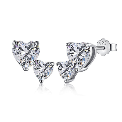 [Kincade Jewelrys]Double Heart-Shape Classic Princess Style Earrings