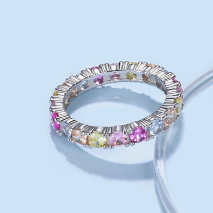 [Kincade Jewelrys]Dazzling Lustrous Round Cut Tennis Ring