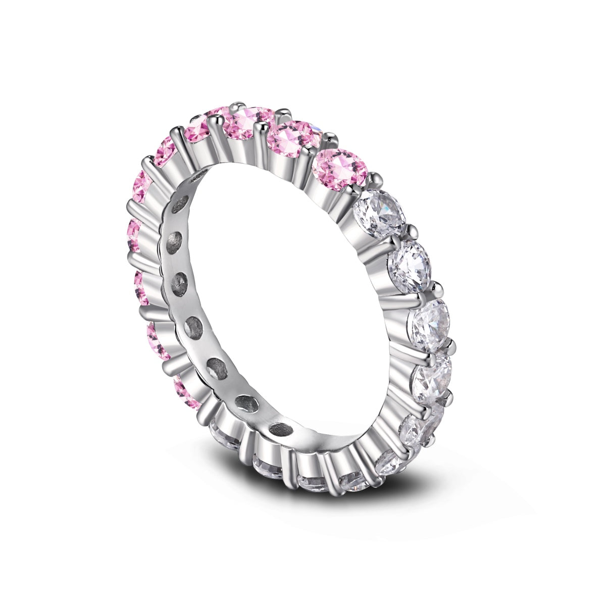 [Kincade Jewelery]Sparkling Round Cut Tennis Ring