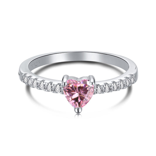 [Kincade Jewelrys]0.5 Carat CaratEternity Charming Heart Shape Lover Ring