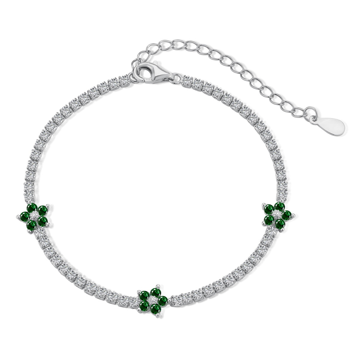 [Kincade Jewelrys]Sparkling Flower Shape Tennis Bracelet