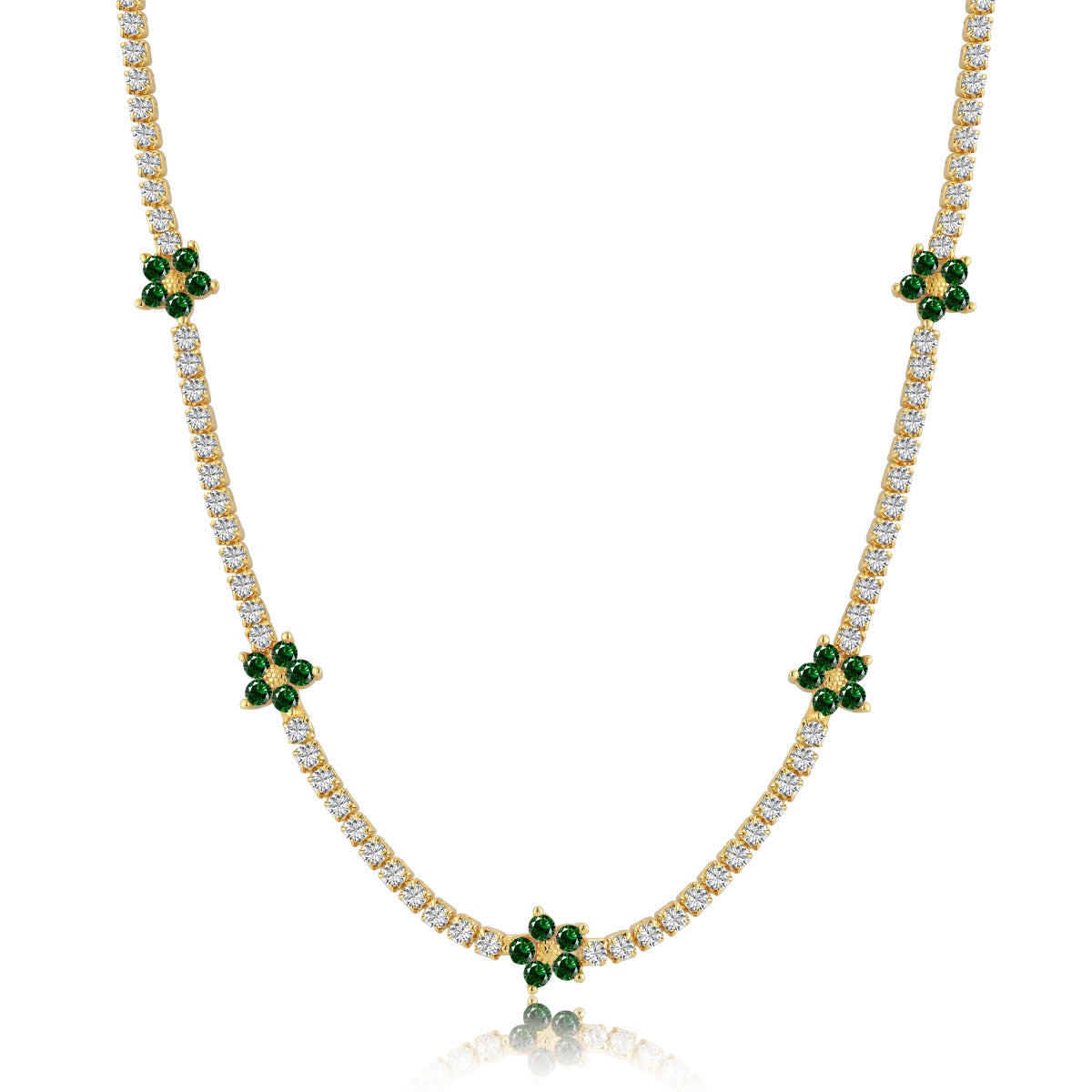 [Kincade Jewelrys]Luxurious Colorful Flower Tennis Necklace