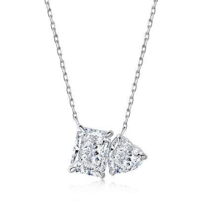[Kincade Jewelery]Dazzling Square & Heart Shape Necklace