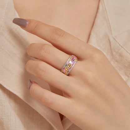 [Kincade Jewelrys]Radiant Colorful Radiant Cut Daily Ring