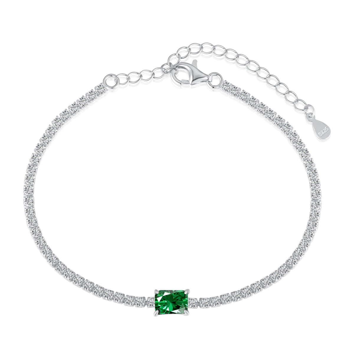 [Kincade Jewelery]1.0 Carat Unique Emerald Cut Banquet Bracelet
