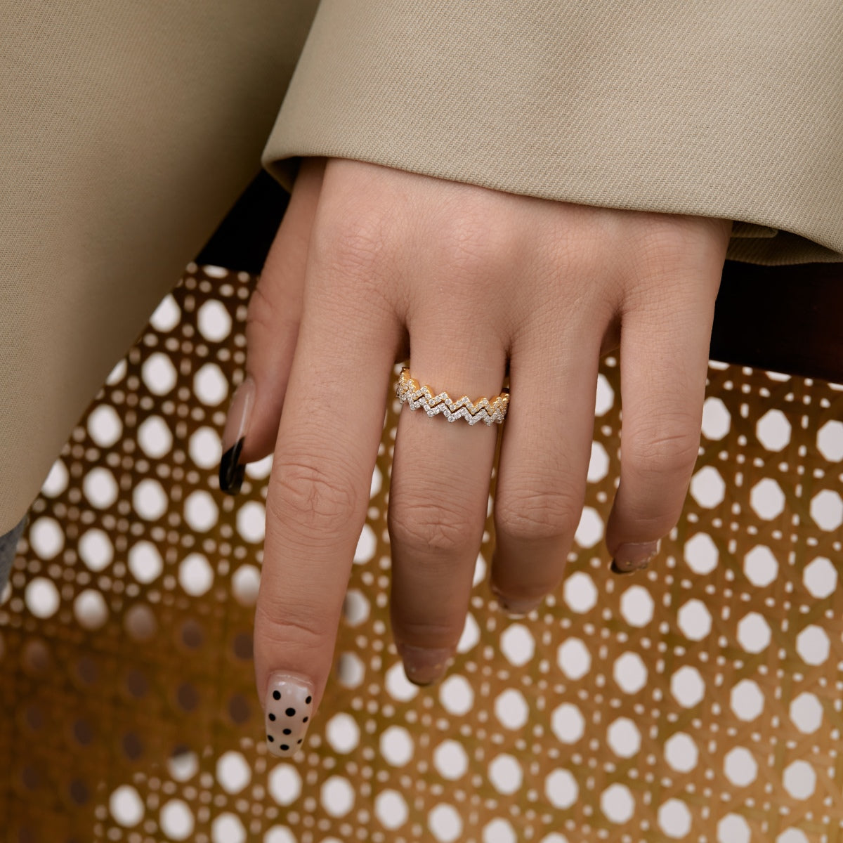 [Kincade Jewelrys]Delicate Enchanting Wave Shape Daily Ring