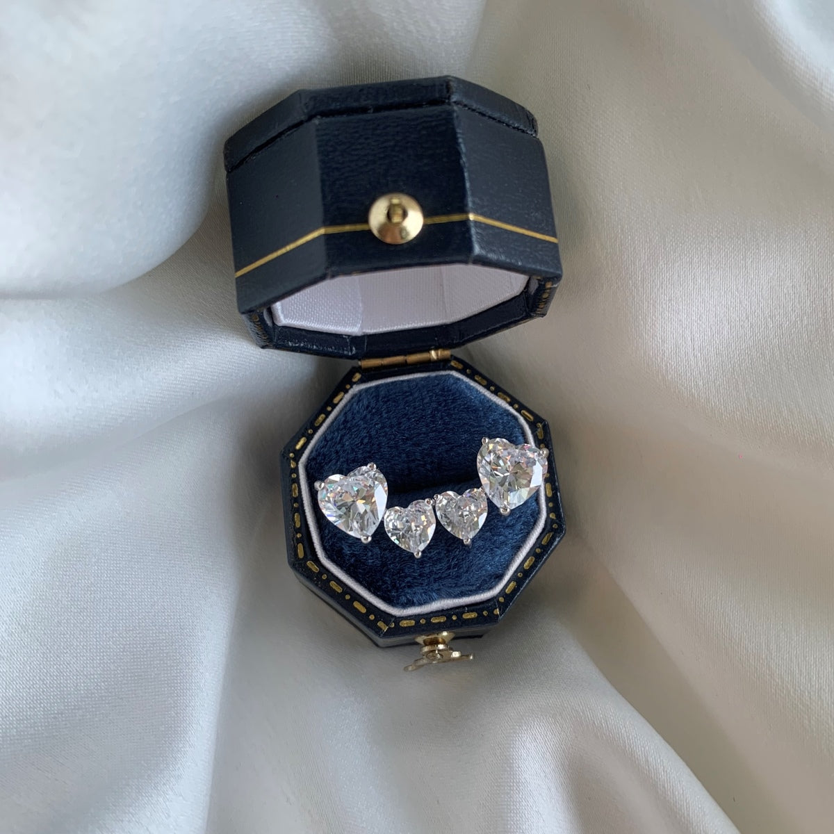 [Kincade Jewelrys]Double Heart-Shape Classic Princess Style Earrings