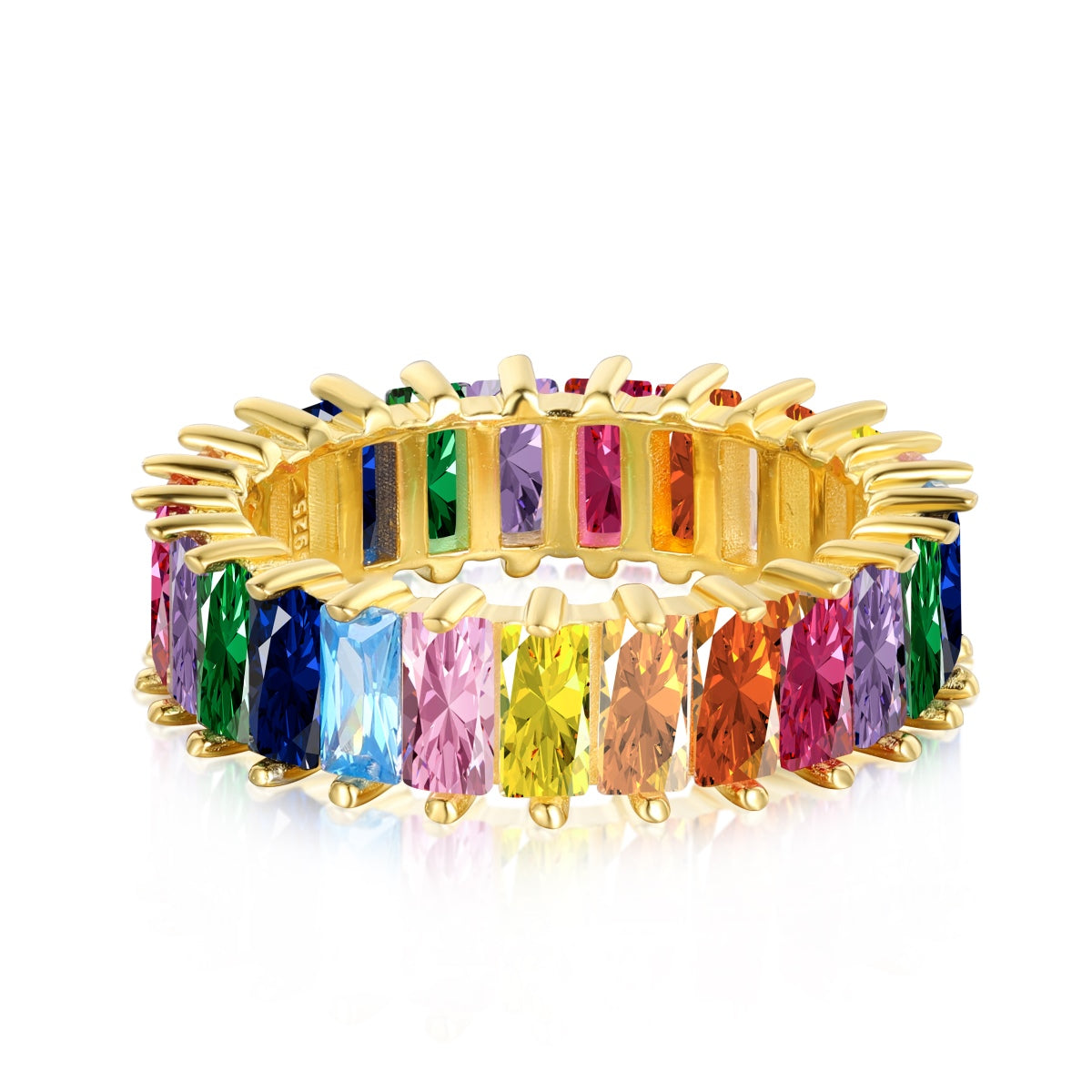 [Kincade Jewelrys]Unique Colorful Radiant Cut RIng