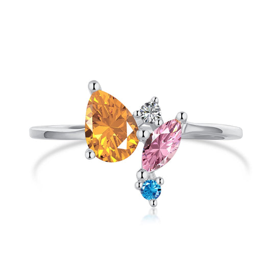 [Kincade Jewelrys]Radiant Colorful Multi Cut Daily Ring