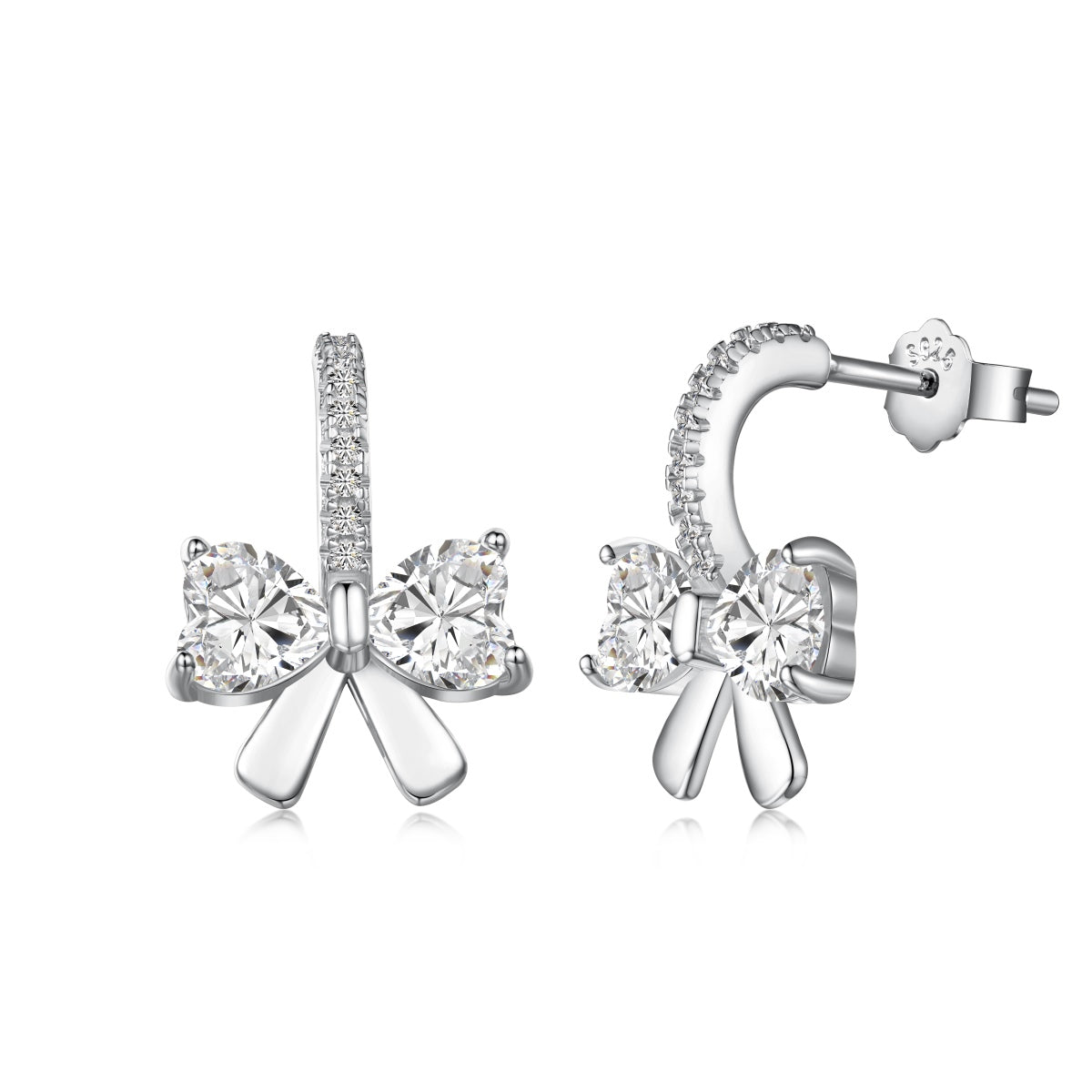 [Kincade Jewelrys]Exquisite Earrings With Heart-Shaped Bow Design