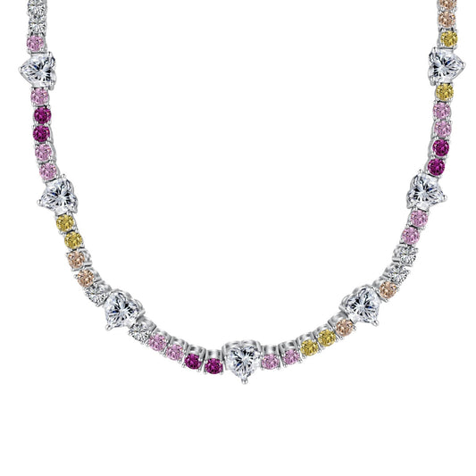 [Kincade Jewelrys]Delicate Colorful Rainbow Tennis Chain