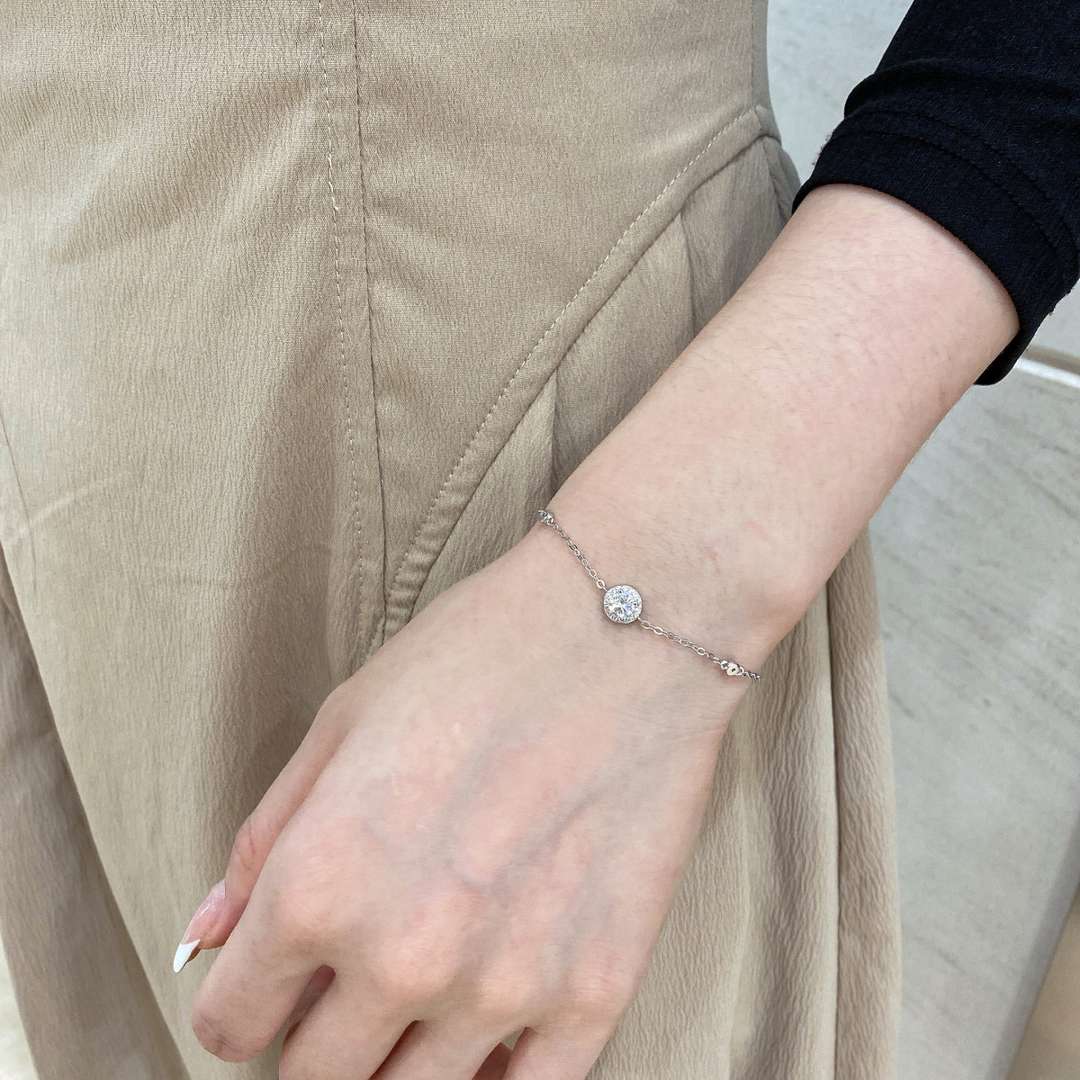 [Kincade Jewelery]Dazzling Round Cut Shape Bracelet