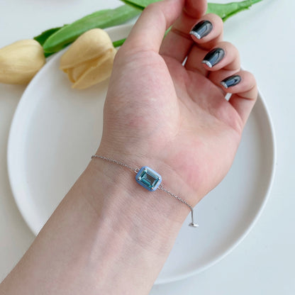 [Kincade Jewelrys]2.0 Carat Sparkling Colorful Emerald Cut Daily Bracelet