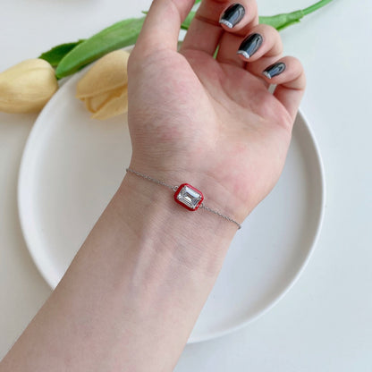 [Kincade Jewelrys]2.0 Carat Sparkling Colorful Emerald Cut Daily Bracelet