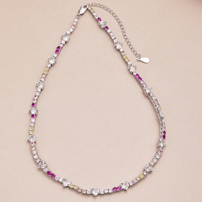 [Kincade Jewelrys]Delicate Colorful Rainbow Tennis Chain