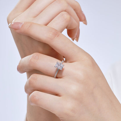 [Kincade Jewelrys]2.0 Carat Dazzling Sparkling Radiant Cut Party Ring