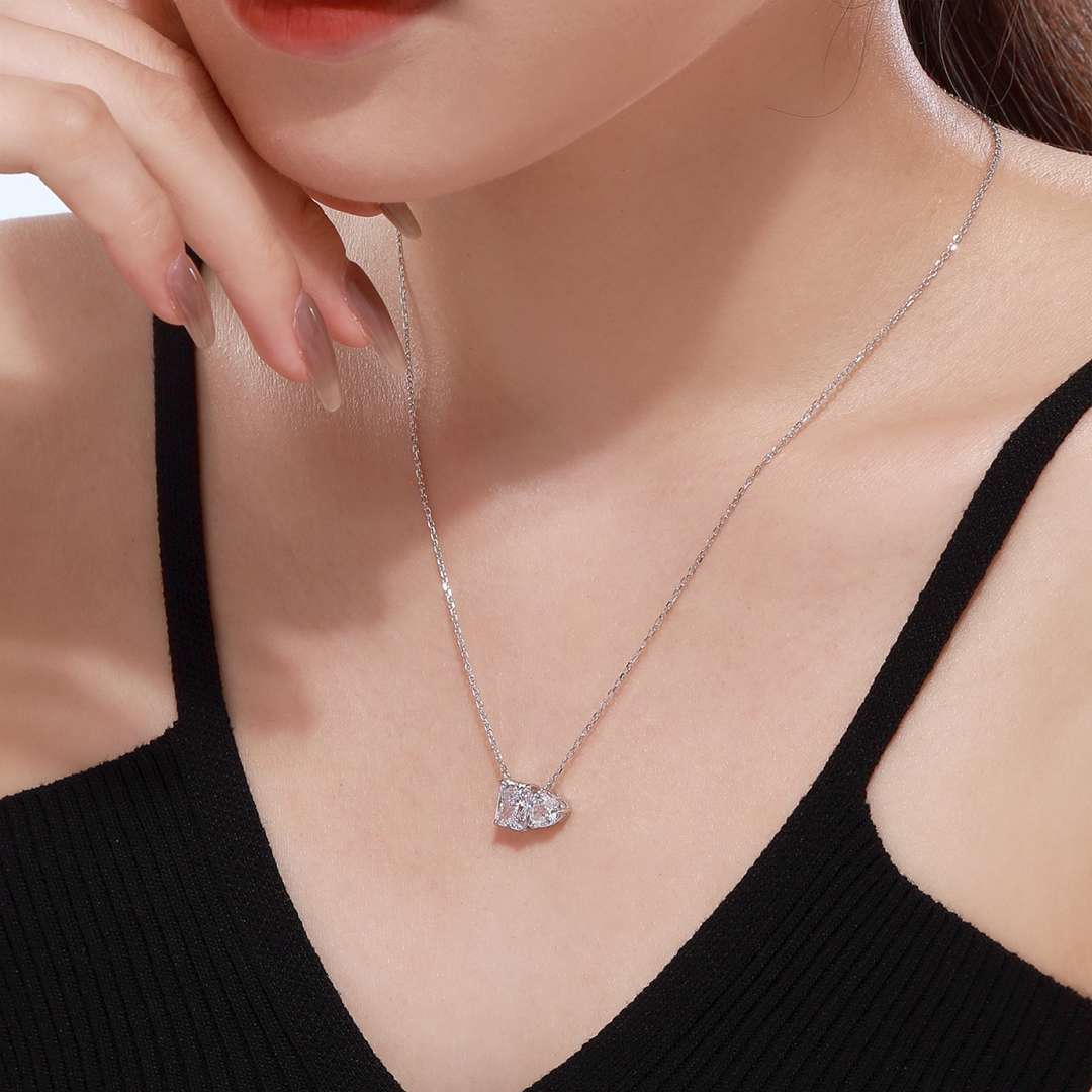 [Kincade Jewelery]Dazzling Square & Heart Shape Necklace