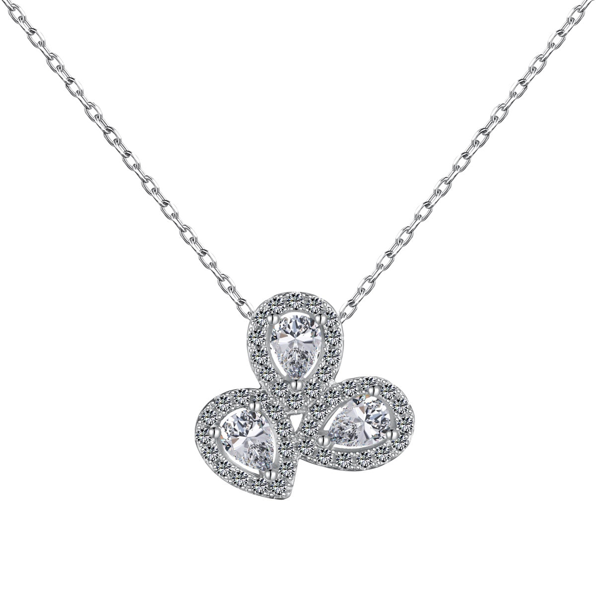 [Kincade Jewelrys]Elegant Flower Shape Pear Cut Necklace