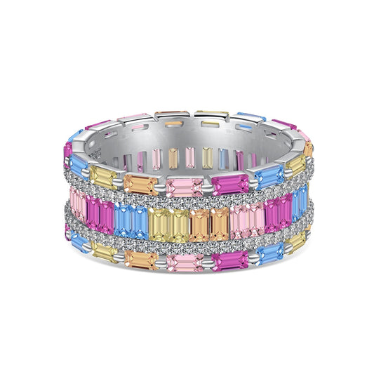 [Kincade Jewelrys]Dazzling Colorful Radiant Cut Party Ring